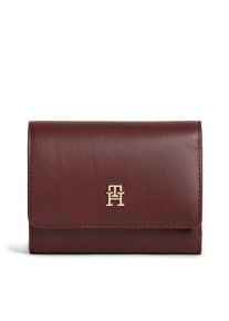 Geldb&ouml;rse Tommy Hilfiger "TH ICON TRIFOLD", Damen, dunkelrot, Lederimitat, Basic, Kleinlederwaren Geldb&ouml;rse, Damen Geldbeutel, Portemonnaie mit TH-Logo-Schmuckelement