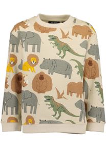 Sweatshirt Blue Seven, Jungen, Gr. 98, beige (kiesel), angeraute Sweatware, Obermaterial: 100% Baumwolle, bedruckt, normal, Rundhals, Sweatshirts Sweatshirt, Baumwolle