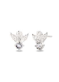 Paar Ohrstecker Elli "Ohrringe Ohrstecker Engel 925 Sterling Silber, mit Kristallen von Swarovski" Gr. 11, silber, Ohrringe, Damen, 11, Silber 925 (Sterlingsilber), Paar Ohrstecker