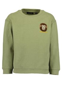 Sweatshirt Blue Seven, Jungen, Gr. 122, gr&uuml;n (schilf), angeraute Sweatware, Obermaterial: 100% Baumwolle, bedruckt, unifarben, normal, Rundhals, Sweatshirts Sweatshirt, Baumwolle