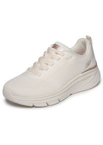 Slip-On Sneaker Skechers "BOBS ARCH FIT ELEV8 VEGAN", Damen, Gr. 37, sanftes wei&szlig;, Textil, Schuhe Slip-On Sneaker, Schlupfschuh, Freizeitsneaker, Halbschuh, maschinenwaschbar