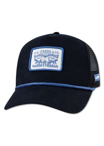 Trucker Cap LEVI'S KIDS "LAN LEVI'S TRUCKER CAP", Jungen, Gr. - (110/164), schwarz (jet schwarz), Netz;Twill, Baumwolle, unifarben mit Farbeins&auml;tzen, Caps Trucker Cap, mit luftigem Netzteil, verstellbar, Sonnenschutz