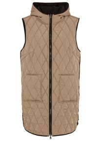 Wendeweste Polarino "Gro&szlig;e Gr&ouml;&szlig;en", Damen, Gr. 54, schwarz, taupe, Web, Obermaterial: 100% Polyester. Wattierung: 100% Polyester, kontrastfarbene Details, unifarben, unifarben mit Farbeins&auml;tzen, figurumspielend Po-bedeckend, Westen Wendeweste, mit 2-Wege-Rei&szlig;verschluss, w&auml;rmend, figurumspielend