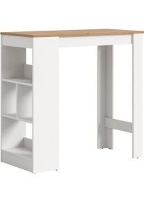 Bartisch OTTO HOME "NORDBY, Breite x H&ouml;he: 105 x 103cm, 4 offene F&auml;cher", wei&szlig; (wei&szlig;, artisan eiche nachbildung, wei&szlig;, artisan eiche nachbildung), B:105cm H:103cm T:51cm, Tische, Bartisch, Esstisch, Stehtisch, Tresentisch, Bistrotisch, K&uuml;chentisch