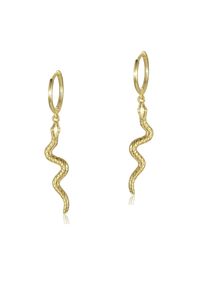 Paar Creolen Firetti "Schmuck Geschenk Silber 925 Ohrschmuck Ohrringe Schlangen-Design", gelbgoldfarben, Ohrringe, Damen, 11,7mm, Silber 925 (Sterlingsilber), Paar Creolen, Made in Germany
