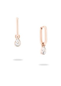 Paar Creolen ECHTZEIT "Schmuck Geschenk Edelstahl Ohrringe Like Diamonds Tropfen", rosa (ros&eacute;goldfarben, kristallwei&szlig;, kristallwei&szlig;), Ohrringe, Damen, Edelstahl, Paar Creolen, mit Zirkonia (synth.) - Einh&auml;nger abnehmbar