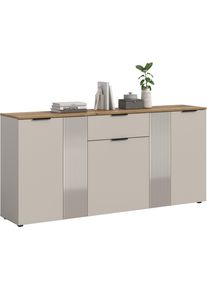 Sideboard Home Affaire "EDIL, Breite 140 cm, 2 T&uuml;ren, 4 Schubk&auml;sten, 2 Einlegeb&ouml;den, 3 F&auml;cher", beige (kaschmir, evoke oak nachbildung), B:140cm H:86cm T:38cm, Holzwerkstoff, Sideboards, Sideboard, Garderobenschrank, Schuhschrank, Schuhkommode, Kommode, Anrichte