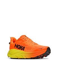 Trailrunningschuh Hoka One One "CHALLENGER 8", Herren, Gr. 47, neon tangerine, hoka citrus, Synthetik, Textil, Schuhe Trailrunningschuh, f&uuml;r anspruchsvolles Gel&auml;nde, stark profiliertes Laufsohlenprofil