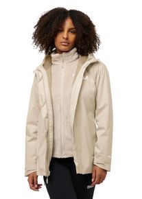 3-in-1-Funktionsmantel Jack Wolfskin "ROTWAND 3IN1 JKT W", Damen, Gr. L, beige (oyster), Obermaterial: 100% Polyester. Futter: 100% Polyester, M&auml;ntel 3-in-1-Funktionsmantel, wasserdichte Au&szlig;enjacke, w&auml;rmende Innenjacke