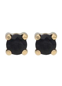 Paar Ohrstecker Firetti "Schmuck Geschenk Gold 375 Ohrschmuck Ohrringe Solit&auml;r", schwarz (gelbgoldfarben, schwarz, schwarz), Ohrringe, Damen, 7mm, Gelbgold 375, Paar Ohrstecker, mit Saphir, Smaragd oder Rubin