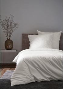 Bettw&auml;sche Apelt "Annie", natur, B/L: 155cm x 220cm, 1 Stk., 1 Stk., Satin (Bio-Baumwolle), B/L: 80cm x 80cm, 2, Satin (Bio-Baumwolle), Bezug: 100% Baumwolle, Bettw&auml;sche, Bettw&auml;sche, Bettw&auml;sche-Set mit Rei&szlig;verschluss, Baumwoll-Satin, Digitaldruck