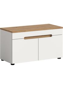 Sitzbank Home Affaire "REHAT, TOPSELLER, Breite 80cm, 2 T&uuml;ren, 2 F&auml;cher", wei&szlig; (wei&szlig;, artisan eiche nachbildung), B:80cm H:45cm T:37cm, FSC-zertifizierter Holzwerkstoff, Sitzb&auml;nke, Sitzbank, Garderobenbank, Flurbank, Dielenbank, Bank mit Stauraum, Bank