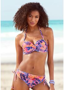 B&uuml;gel-Bandeau-Bikini-Top Vivance "Leilani", Damen, Gr. 36, Cup B, bunt (pink, bedruckt), Recycling-Polyamid, bedruckt, floral, Bikini-Oberteile B&uuml;gel-Bandeau-Bikini-Top, in getwisteter Optik