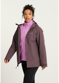 3-in-1-Funktionsjacke Jack Wolfskin "MOONRISE 2 3IN1 JKT W", Damen, Gr. XS, braun (sheer plum), Obermaterial: 100% Polyester. Futter: 100% Polyester. Innenfutter: 100% Polyester. Innenjacke: 100% Polyester, Jacken 3-in-1-Funktionsjacke, 3-in-1-Funktionsjacke, f&uuml;r Wandern und andere Outdoor-Aktivit&auml;ten