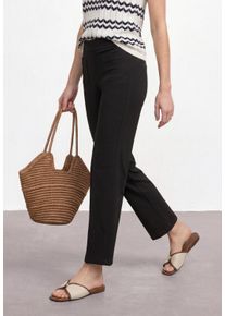 Jerseyhose Street One "Style Amalia", Damen, Gr. 44, L&auml;nge 28, schwarz, Jersey, Obermaterial: 61% Viskose, 32% Polyamid, 7% Elasthan, unifarben, normal lang, Hosen Jerseyhose, mit Gummizug und Stretch / Viskose