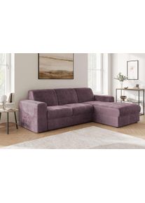 Ecksofa OTTO HOME "BORNHOLM 2.0 L-Form, Breite 220 cm, Verl&auml;ssliche Qualit&auml;t, Chenille", lila, B:220cm H:77cm T:160cm, 100% Polyester, Sofas, Ecksofa, Recamiere links/rechts bestellbar, Bezug - Chenille oder Struktur