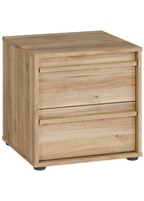 Nachtkommode FORTE "Viel Stauraum, 2 Schubk&auml;sten", braun (mauvella eiche), B:43,4cm H:43,3cm T:41,7cm, Spanplatte, Sideboards, Nachtkommode, B/H/T 43,4/43,3/41,7 cm; Schubk&auml;sten mit Vollauszug
