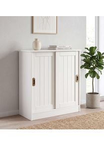 Schuhschrank OTTO HOME "Malm&ouml; Schuhkommode mit Schiebet&uuml;ren", wei&szlig;, B:77cm H:89cm T:37cm, Massivholz, Schr&auml;nke, Schuhschrank, aus massiver FSC-zertifizierter Kiefer, Breite 77 cm