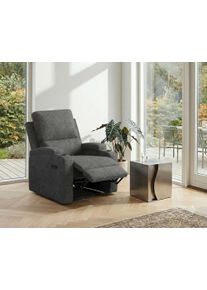 Relaxsessel OTTO HOME "NAPORI Struktur, Kinosessel, Multimedia-Sessel", anthrazit, B:87cm H:105cm T:94cm, 100% Polyester, Sessel, Relaxsessel, TV-Sessel mit manueller u elektrischer Relaxfunktion u. Getr&auml;nkehalter