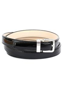 Lederg&uuml;rtel Anthoni Crown, Damen, Gr. 100, schwarz, Leder, gl&auml;nzend, unifarben, festlich, G&uuml;rtel Lederg&uuml;rtel, Klassischer Lacklederg&uuml;rtel in 2 cm Breite