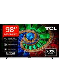 TCL Mini-LED-Fernseher "98RM7LX1", Energieeffizienz: D, bunt (schwarz), 98 &Prime;, Fernseher, Mini-LED-Fernseher