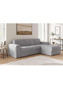 Ecksofa OTTO HOME "BORNHOLM 2.0 L-Form, Breite 220 cm, Verl&auml;ssliche Qualit&auml;t, Struktur", grau, B:220cm H:77cm T:160cm, 100% Polyester, Sofas, Ecksofa, Recamiere links/rechts bestellbar, Bezug - Chenille oder Struktur