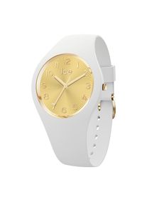 Ice Watch Quarzuhr ICE-WATCH "ICE champagne", wei&szlig; (wei&szlig;, gold, wei&szlig;), Armbanduhren, Damen, Quarzuhr, Armbanduhr, Damenuhr, Silikonarmband, analog