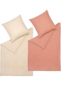 Bettw&auml;sche Musterring "Grid", beige (natur), B/L: 135cm x 200cm, 1 Stk., 1 Stk., Renforc&eacute;, B/L: 80cm x 80cm, 2 Stk., Renforc&eacute;, Obermaterial: 100% Baumwolle, Bettw&auml;sche, Bettw&auml;sche, Renforc&eacute; Qualit&auml;t, JustB Musterring