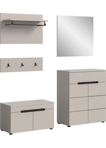 Garderoben-Set Home Affaire "REHAT, TOPSELLER, 5-teilig, Breite 175cm, individuell stellbar", beige (kaschmir), B:175cm H:180cm T:37cm, Kastenm&ouml;bel-Sets, Garderoben-Set, Garderobenkombination, Kombination, Set, Flurgarderobe, Diele