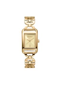 Quarzuhr DKNY "Open Link square Watch", gold (goldfarben), Armbanduhren, Damen, Quarzuhr, Armbanduhr, Damenuhr, Edelstahlarmband, analog