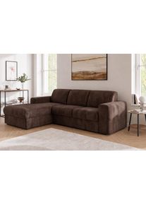 Ecksofa OTTO HOME "BORNHOLM 2.0 L-Form, Breite 220 cm, Verl&auml;ssliche Qualit&auml;t, Chenille", braun, B:220cm H:77cm T:160cm, 100% Polyester, Sofas, Ecksofa, Recamiere links/rechts bestellbar, Bezug - Chenille oder Struktur