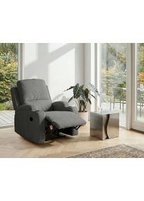 Relaxsessel OTTO HOME "NAPORI Cord, Kinosessel, Multimedia-Sessel", grau (anthrazit), B:87cm H:105cm T:94cm, 100% Polyester, Sessel, Relaxsessel, TV-Sessel mit manueller u elektrischer Relaxfunktion u. Getr&auml;nkehalter