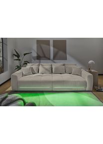 Jockenh&ouml;fer Big-Sofa JOCKENH&Ouml;FER GRUPPE "Lumina, XXL, B: 294 cm, mit LED-RGB-Beleuchtung, Liegefl&auml;che 120x240cm", greige 454, 17, B:294cm T:136cm, Korpus: 100% Polyester;Kissen: 100% Polyester, Sofas, Big-Sofa, Mega-Sofa, inklusive Federkernpolsterung und 10 Kissen