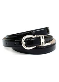 Lederg&uuml;rtel Anthoni Crown, Damen, Gr. 100, schwarz, Leder, unifarben, G&uuml;rtel Lederg&uuml;rtel, in schmaler Form aus Lackleder, helle R&uuml;ckseite