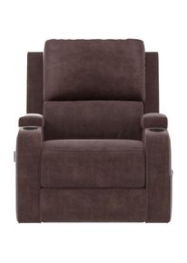 Relaxsessel OTTO HOME "NAPORI Microfaser, Kinosessel, Multimedia-Sessel", dunkelbraun, B:87cm H:105cm T:94cm, 100% Polyester, Sessel, Relaxsessel, TV-Sessel mit manueller u elektrischer Relaxfunktion u. Getr&auml;nkehalter