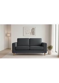 2-Sitzer OTTO HOME "Tvinno", grau (anthrazit), B:155cm H:87cm T:86cm, 100% polyester, Sofas, 2-Sitzer, im skandinavischen Stil, mit Massivholzf&uuml;&szlig;en, Breite 155 cm