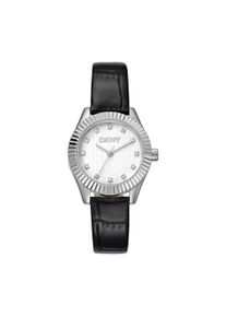 Quarzuhr DKNY "Chambers Glitz", schwarz, Armbanduhren, Damen, Quarzuhr, Armbanduhr, Damenuhr, Lederarmband, analog