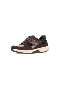 Keilsneaker ROLLINGSOFT, Damen, Gr. 39, dunkelbraun kombiniert, Kalbsleder, Lederimitat, Ziegenveloursleder, Schuhe Keilsneaker, Freizeitschuh, Halbschuh, Schn&uuml;rer mit Kontrastbes&auml;tzen