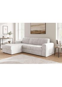 Ecksofa OTTO HOME "BORNHOLM 2.0 L-Form, Breite 220 cm, Verl&auml;ssliche Qualit&auml;t, Struktur", beige, B:220cm H:77cm T:160cm, 100% Polyester, Sofas, Ecksofa, Recamiere links/rechts bestellbar, Bezug - Chenille oder Struktur