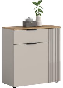 Kommode Home Affaire "EDIL, Breite 80 cm, 2 T&uuml;ren, 1 Schubkasten, 1 Einlegeboden, 3 F&auml;cher", kaschmir, evoke oak nachbildung, B:80cm H:86cm T:38cm, Holzwerkstoff, Sideboards, Kommode, Garderobenschrank, Schuhschrank, Schuhkommode, Sideboard, Anrichte
