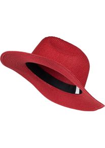 Sonnenhut styleBREAKER "Panama Strohhut - Knautschhut", Damen, rot, Obermaterial: 100% Papierstroh PAS., Modisch, H&uuml;te Sonnenhut