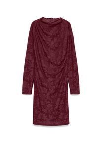 V&eacute;ro Moda Midikleid VERO MODA "VMLAYLA LS SHORT DRESS JRS NOOS", Damen, Gr. XL, N-Gr, windsor wine, Jersey, Obermaterial: 96% Polyester, 4% Elasthan, bedruckt, regular fit kurz, Rundhals, Kleider Midikleid, Materialmix, regular fit