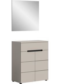 Garderoben-Set Home Affaire "REHAT, TOPSELLER, 2-teilig, Breite 80cm, individuell erweiterbar", kaschmir, B:80cm H:190cm T:37cm, Holzwerkstoff, Kastenm&ouml;bel-Sets, Garderoben-Set, Garderobenkombination, Kombination, Set, Flurgarderobe, Diele