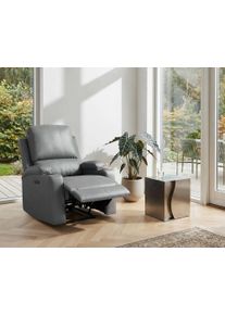 Relaxsessel OTTO HOME "NAPORI Lederoptik, Kinosessel, Multimedia-Sessel", grau, B:87cm H:105cm T:94cm, Polyester 40% / Polyurethan 60%, Sessel, Relaxsessel, TV-Sessel mit manueller u elektrischer Relaxfunktion u. Getr&auml;nkehalter