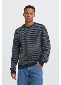 Rundhalspullover Blend "BHDONG CREW", Herren, Gr. XL, blau (salute), Strick, Obermaterial: 100% Baumwolle, meliert, regular fit normal, Rundhals, B&uuml;ndchen, Pullover Rundhalspullover, Baumwolle, regular fit