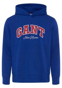 Hoodie Gant "GRAPHIC", Herren, Gr. L, blau (crisp blau), Sweatware, Obermaterial: 80% Baumwolle, 20% Polyester, normal, B&uuml;ndchen, Sweatshirts Hoodie