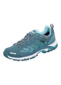 Wanderschuh Meindl "Meindl Caribe Lady GORE-TEX", Damen, Gr. 36, Normalschaft, blau (smaragd, orange), Leder, Mesh, Schuhe Wanderschuh, GORE-TEX &ndash; Winddicht, wasserdicht und atmungsaktiv