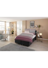 Bettw&auml;sche CASATEX "Turi", bordeaux, anthrazit, B/L: 155cm x 220cm, 1 Stk., 1 Stk., Biber, B/L: 80cm x 80cm, 2, Biber, Obermaterial: 100% Baumwolle, Bettw&auml;sche, Bettw&auml;sche, Ornamente und modern
