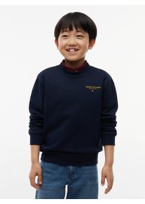 Sweatshirt Tommy Hilfiger "ESSENTIAL LOGO SWEATSHIRT", Jungen, Gr. 16 (176), blau (dunkelblau), Sweatware, Obermaterial: 100% Baumwolle, unifarben, regular fit normal, Rundhals, B&uuml;ndchen, Sweatshirts Sweatshirt, Rundhalsausschnitt, Regular Fit, Logoschriftzug, Kinder bis 16 Jahre