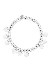 Armband ECHTZEIT "Schmuck Geschenk Edelstahl Armkette Endless Love Herzen", silber (silberfarben), Armb&auml;nder, Damen, 23cm, Edelstahl, Armband